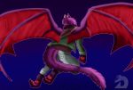  absurd_res dragon dragonwithgames flying game_(disambiguation) gloedik hi_res male night sky wings with 