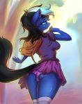  anthro bottomwear butt clothed clothing equid equine female hi_res horse mammal pony prisma6 skirt solo underwear 