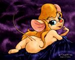  blue_eyes breasts butt chip_&#039;n_dale_rescue_rangers chip_'n_dale_rescue_rangers disney female gadget_hackwrench hair looking_at_viewer mammal mouse nezumiyarou nezuya nude rodent side_boob solo 
