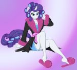  anthro bedroom_eyes clothing equid female friendship_is_magic gomerz22 hair_curlers horn looking_at_viewer mammal my_little_pony narrowed_eyes nightgown rarity_(mlp) robe seductive sitting slippers solo unicorn 