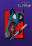  2020 anthro baseball_(disambiguation) clothed clothing digital_media_(artwork) domestic_cat felid feline felis female fur hi_res katnay mae_borowski mammal night_in_the_woods red_eyes simple_background solo text topwear video_games 