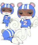  agent_s_(animal_crossing) amimalcrossin animal_crossing anthro armor blush bottomless butt clothed clothing female genitals headgear helmet hi_res mammal multiple_poses nintendo pose pussy rodent sciurid solo video_games 