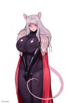  2019 animal_humanoid big_breasts blush breasts camel_toe clothing female gloves hair handwear humanoid mammal mammal_humanoid mouse_humanoid murid murid_humanoid murine murine_humanoid nipple_piercing nipple_ring nipples piercing rodent rodent_humanoid rubber silver_hair simple_background smile solo tesomu white_background wide_hips 