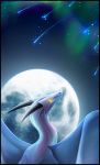  2020 detailed_background digital_media_(artwork) dragon glacierdragon hi_res horn membrane_(anatomy) membranous_wings moon night outside scales scalie sky star starry_sky western_dragon white_body white_scales wings yellow_eyes 