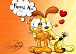  absurd_res anthro bodily_fluids canid canine canis domestic_cat domestic_dog duo felid feline felis feral forced garfield_(series) garfield_the_cat hi_res lobofeo male male/male mammal odie_the_dog rape scared tears 
