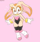  anthro boots choker clothed clothing cosplay cream_the_rabbit dupli female footwear gloves handwear hi_res humanoid jewelry lagomorph legwear leotard leporid mammal necklace rabbit rouge_the_bat simple_background smile solo sonic_the_hedgehog_(series) standing stockings young 