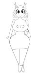  9:16 absurd_res anthro big_butt bimbo_deer butt cervid curvy_figure cute_eyes cute_face digital_media_(artwork) female hi_res mammal monochrome psychoticwalrus smile solo thick_thighs toony wide_hips 