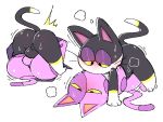  4:3 animal_crossing anthro balls balls_touching black_body black_fur bob_(animal_crossing) butt duo fur genitals kissing male male/male nintendo perineum punchy_(animal_crossing) purple_body purple_fur squishy_(artist) video_games yellow_eyes 