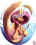  2018 absurd_res cutie_mark darkhazard digital_media_(artwork) equid equine eyes_closed feathered_wings feathers female feral fluttershy_(mlp) friendship_is_magic hair hi_res mammal my_little_pony pterippus solo wings 