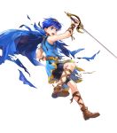  1boy alpha_transparency bike_shorts blue_hair cape damaged fire_emblem fire_emblem:_mystery_of_the_emblem fire_emblem_heroes highres male_focus marth_(fire_emblem) official_art solo tiara torn torn_cape torn_clothes transparent_background tunic wada_sachiko younger 