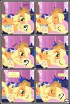  absurd_res applejack_(mlp) blonde_hair clothing dialogue english_text equid female female/female feral fluttershy_(mlp) french_kissing friendship_is_magic gutovi-kun hair hat headgear headwear hi_res kissing letterbox mammal my_little_pony orange_body princess_luna_(mlp) rainbow_dash_(mlp) rarity_(mlp) text 