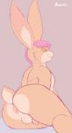  absurd_res anthro anus balls brownieclop butt genitals girly hair hi_res lagomorph leporid looking_at_viewer male mammal nipples nude penis rabbit simple_background smile solo tinval 