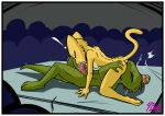  &lt;3 69_position anthro argonian audience being_watched bethesda_softworks border breasts cunnilingus digital_media_(artwork) duo erection felid feline fellatio female fourball fur genitals group hi_res katia_managan khajiit looking_at_another male male/female mammal nipples nude oral penile penis prequel scalie sex the_elder_scrolls vaginal video_games webcomic white_border yellow_body yellow_fur 