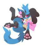  absurd_res alpha_channel anthro big_feet blue_body blue_fur clothed clothing cute_eyes cute_face ear_bow fan_character feet fluffy fluffy_ears fluffy_fur fluffy_tail full-length_portrait fur girly hair heart_pads hi_res jewelry lucario luka(lucario) male necklace nintendo nyaswitchnya open_shirt pawpads paws pink_clothing pink_eyes pink_pawpads pink_shirt pink_topwear pok&eacute;mon pok&eacute;mon_(species) portrait ribbons shirt smile solo spiky_ears topwear tuft video_games 