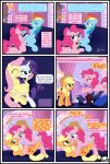  69_position absurd_res applejack_(mlp) blonde_hair clothing dialogue english_text equid female female/female feral fluttershy_(mlp) friendship_is_magic genitals gutovi-kun hair hat headgear headwear hi_res mammal my_little_pony oral orange_body pinkie_pie_(mlp) princess_luna_(mlp) pussy rainbow_dash_(mlp) rarity_(mlp) sex text twilight_sparkle_(mlp) 