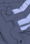  2014 anthro bed butt detailed_background eyes_closed furniture hug humanoid_hands lying mammal night nissei_(artist) pillow sleeping solo ursid 