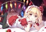  blonde_hair blush dress flandre_scarlet headband maid miyase_mahiro red_eyes thighhighs touhou vampire waifu2x wings 