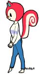  absurd_res alpha_channel animal_crossing anthro barefoot bottomwear clothed clothing female fur hi_res jeans mammal nintendo pants poppy_(animal_crossing) red_body red_fur rodent sciurid solo sweater topwear video_games zombie64 