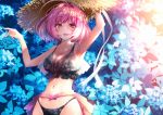  bikini cluseller flowers hat idolmaster idolmaster_cinderella_girls swimsuit yumemi_riamu 