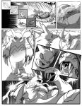  absurd_res angry claws comic duo fangs fight hi_res leaf monochrome nauyaco nintendo outside pok&eacute;mon pok&eacute;mon_(species) scar seviper tree video_games zangoose 