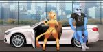  2017 anthro barefoot biped black_clothing black_eyebrows black_nose black_shirt black_topwear black_underwear blonde_hair blue_body blue_eyes blue_fur blue_tail bottomwear brown_tail canid canine canis car city clothed clothing detailed_background digital_media_(artwork) dipstick_tail domestic_cat duo english_text eyebrows eyewear felid feline felis footwear freehugz fur g-string girly grey_bottomwear grey_clothing grey_shorts hair head_tuft liam looking_at_viewer looking_back male mammal multicolored_body multicolored_fur multicolored_hair multicolored_tail outside pink_nose re-sublimity-kun shirt shoes short_hair shorts standing sunglasses t-shirt tan_hair text thong topless topwear tuft two_tone_body two_tone_fur two_tone_hair two_tone_tail underwear vehicle white_body white_fur wolf yellow_body yellow_eyes yellow_fur yellow_tail 