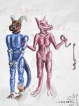  3:4 anthro argonian bdsm bethesda_softworks bondage bound chain clothing collar collarful digital_media_(artwork) digital_painting_(artwork) domination dragon duo female female_domination handcuffed handcuffs hi_res horn humanoid male male/female muzzle_(object) painting_(artwork) rubber rubber_suit scalie shackles smile the_elder_scrolls traditional_media_(artwork) video_games watercolor_(artwork) 