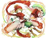  1girl chobi_(sakuyasakuhana) green_eyes green_hair hat mushroom navel pointy_ears road_to_dragons scarf 
