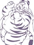 2020 3:4 anthro asian_clothing belly bulge clothing cute_fangs east_asian_clothing felid fundoshi hi_res humanoid_hands japanese_clothing kemono lako male mammal moobs navel nipples overweight overweight_male pantherine simple_background solo tiger underwear white_background 