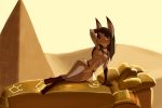  anthro arm_tuft breasts canid canine canis clothing elbow_tufts female fur fur_tuft genitals gloves_(marking) hair hand_on_hair hi_res jackal leg_markings mammal markings navel nipples pose pussy renabu sabah_(character) socks_(marking) solo tuft young 