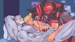  16:9 2020 abs anthro aster_pro bed bite_mark blonde_hair claws digital_media_(artwork) duo eyes_closed facial_hair felid fur furniture genitals group group_sex hair human human_on_anthro human_on_humanoid humanoid incineroar interspecies larger_male machamp male male/male male_on_anthro male_on_humanoid male_penetrated male_penetrating male_penetrating_male mammal multi_arm multi_limb muscular muscular_male nintendo nipples nude on_bed open_mouth pecs penetration penis pok&eacute;mon pok&eacute;mon_(species) red_body red_fur sex sharp_teeth size_difference smaller_male smile teeth threesome video_games widescreen 