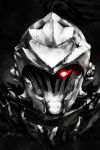  1boy absurdres armor facing_viewer glowing glowing_eye goblin_slayer goblin_slayer! helm helmet highres jin_grey_paladin knight male_focus plume portrait solo 