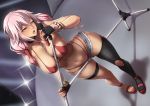  bikini erect_nipples guilty_crown microphone pack_er_5 swimsuit thighhighs torn_clothes twintails yuzuriha_inori 