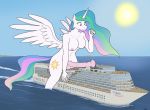  2020 absurd_res anthro balls breasts cruise_ship cutie_mark equid equine friendship_is_magic genitals hi_res horn macro mammal merchant_ship micro my_little_pony passenger_ship penis princess_celestia_(mlp) rapidstrike sea ship size_difference solo vehicle water watercraft winged_unicorn wings 