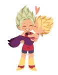  absurdres carrying caulifla cheek_kiss dragon_ball dragon_ball_super highres kale_(dragon_ball) kiss pockicchi princess_carry super_saiyan yuri 