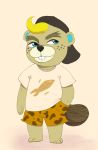  animal_crossing beaver bottomwear c.j._(animal_crossing) clothing crossing hi_res male mammal nintendo rodent shorts skeletoon solo video_games 