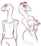  albino_snake_girlfriend ambiguous_gender anthro bottomwear clothing colubrid corn_snake dress female_(lore) flat_chested flower flower_crown glacierclear lampropeltini looking_at_viewer looking_away multiple_poses pants plant pose rat_snake reptile scales scalie shirt skinny smile snake topwear white_body white_scales 