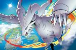  banned_artist blue_sky cloud cloudy_sky commentary creature day english_commentary flying from_above gen_5_pokemon legendary_pokemon multiple_sources nagasawa_shin no_humans ocean official_art outdoors pokemon pokemon_(creature) pokemon_trading_card_game reshiram sky solo third-party_source 