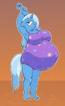  absurd_res belly big_belly blush breasts cleavage clothed clothing comfyplum equid female friendship_is_magic hi_res horn mammal my_little_pony pregnant solo swimwear trixie_(mlp) unicorn wet 