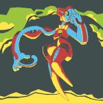  commentary creature deoxys deoxys_(normal) english_commentary full_body gen_3_pokemon grey_background knoggart no_humans pokemon pokemon_(creature) simple_background solo 