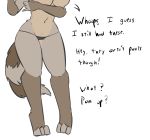  anthro curves english_text female flikcrow jesse_(ciderward) mammal multicolored_body open_mouth pose posure procyonid raccoon seductive suggestive text thick_thighs tuft 