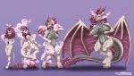  anthro asian_mythology big_breasts blue_eyes breasts chinese_mythology dragon east_asian_mythology female hair horn kirin long_hair long_tail milkydreams mythology pink_hair scalie solo thick_thighs transformation white_body wings 