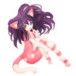  &lt;3_marking 1:1 2020 anthro black_hair blue_eyes blush breasts domestic_cat felid feline felis female green_eyes hair heterochromia hi_res mammal nude pawpads simple_background smile solo tetetor-oort white_background 