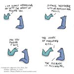  1:1 blue_body blue_fox_(foxes_in_love) blue_fur canid canine comic couple_(disambiguation) dialogue duo english_text feral fox foxes_in_love fur green_body green_fox_(foxes_in_love) green_fur hi_res mammal text url 