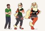  2020 anthro arcanine beard blackshirtboy bottomwear breast_growth breasts clothing eyewear facial_hair female footwear gender_transformation glasses hand_on_breast human human_to_anthro male mammal mtf_transformation nintendo pants pok&eacute;mon pok&eacute;mon_(species) sequence shirt shoes shorts simple_background smile solo species_transformation topwear transformation video_games white_background 