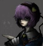  aouji hairband heart horror_(theme) komeiji_satori purple_hair short_hair solo touhou translation_request 