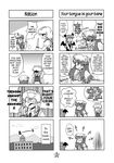  4koma breast_envy comic doujinshi flandre_scarlet greyscale hard_translated highres izayoi_sakuya koakuma monochrome multiple_4koma multiple_girls number patchouli_knowledge tagawa_gengo touhou translated 