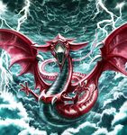  dragon duel_monster epic lightning no_humans osiris_the_sky_dragon roaring scenery sky suyusami yuu-gi-ou yuu-gi-ou_duel_monsters 