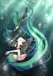  bad_id bad_pixiv_id black_legwear green_eyes green_hair hatsune_miku legs long_hair long_legs solo thighhighs tidsean torn_clothes torn_legwear twintails very_long_hair vocaloid 