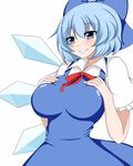  blue_eyes blue_hair breasts cirno large_breasts older smile solo touhou zefyu 