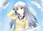  angel_beats! gray_hair long_hair tachibana_kanade tenshi yellow_eyes 